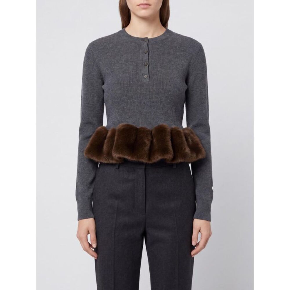 Stella Mccartney Women Stella Mccartney Ruffle Detail Wool Blend Crewneck Jumper